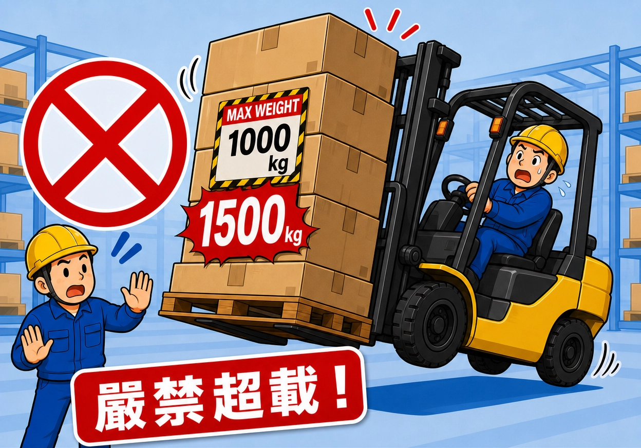 堆高機超載偏載及懸掛式違規承載危險宣導